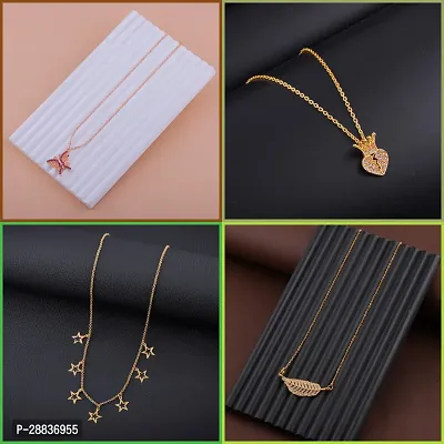 Delfa Necklace Chain Combo Of 4 For Womens And Girls Designed By Delfa