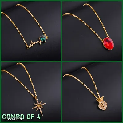 Exclusive Necklace Chain Combo of 4  For Womens And Girls