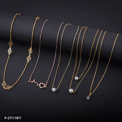 Exclusive Necklace Chain Combo of 5  For Womens And Girls Designed By Delfa-thumb0