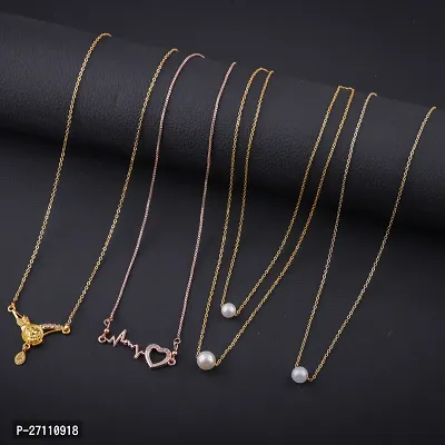 Exclusive Necklace Chain Combo of 4  For Womens And Girls Designed By Delfa