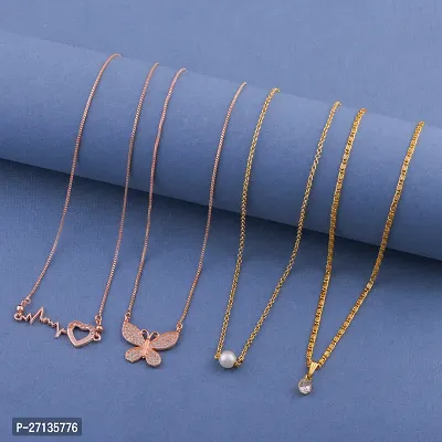 Exclusive Necklace Chain Combo of 4  For Womens And Girls-thumb0