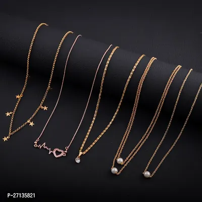 Exclusive Necklace Chain Combo of 5  For Womens And Girls