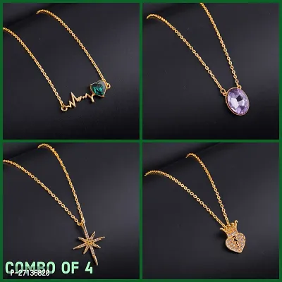 Exclusive Necklace Chain Combo of 4  For Womens And Girls