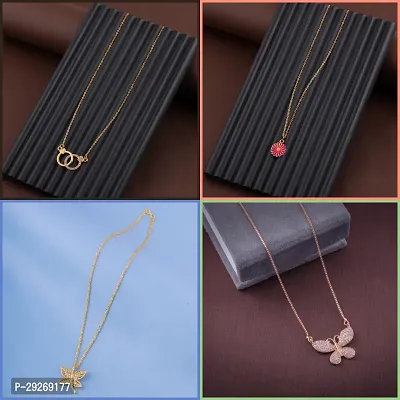Delfa Combo Of 4 Necklaces Chain For Girls And Womens-thumb0