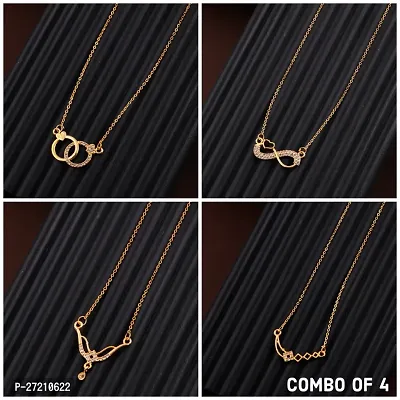 Exclusive Necklace Chain Combo of 4  For Womens And Girls Designed By Delfa-thumb0