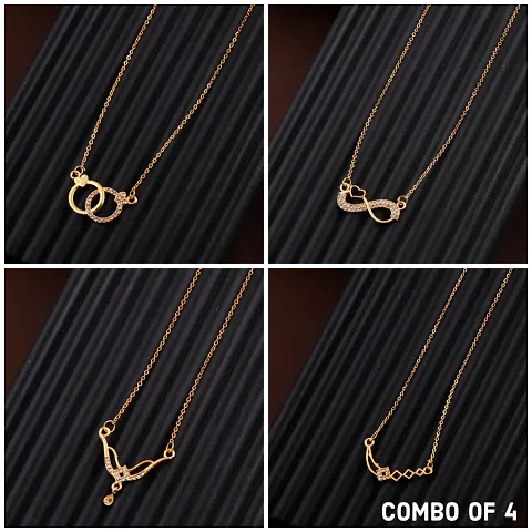 Exclusive Necklace Chain Combo of 4 For Womens And Girls Designed By Delfa