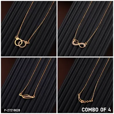 Exclusive Necklace Chain Combo of 4  For Womens And Girls Designed By Delfa-thumb0