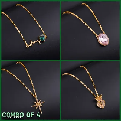 Exclusive Necklace Chain Combo of 4  For Womens And Girls