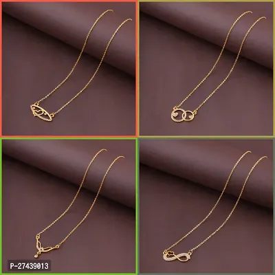 Exclusive Necklace Chain Combo of 4  For Womens And Girls Designed By Delfa