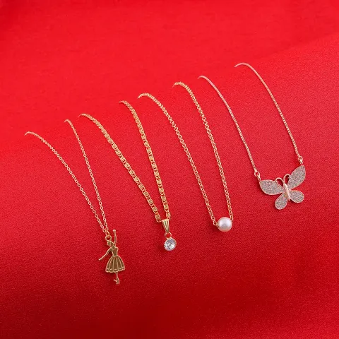 Exclusive Necklace Chain Combo of 4 For Womens And Girls