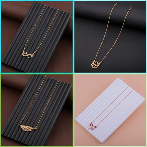 Delfa Necklace Chain Combo Of 4 For Womens And Girls Designed By Delfa