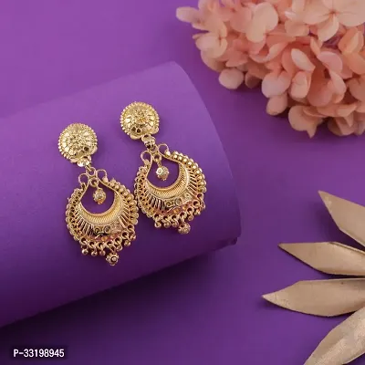 Stylish Golden Alloy Earrings For Women Combo Of 2-thumb3