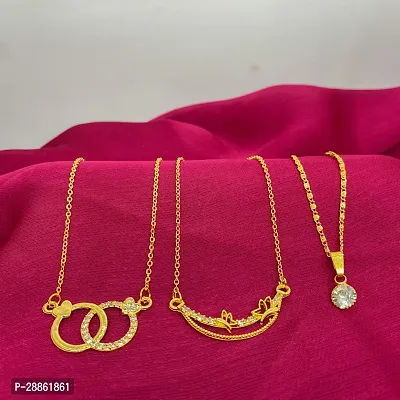 Beautiful Necklace Chain Combo Of 3 For Women And Girls
