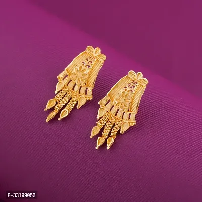 Stylish Golden Alloy Earrings For Women Combo Of 2-thumb2