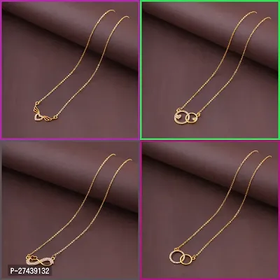 Exclusive Necklace Chain Combo of 4  For Womens And Girls Designed By Delfa-thumb0