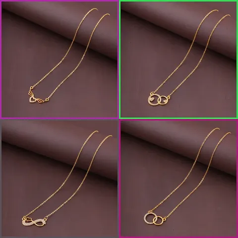 Exclusive Necklace Chain Combo of 4 For Womens And Girls Designed By Delfa