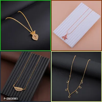 Delfa Necklace Chain Combo Of 4 For Womens And Girls Designed By Delfa