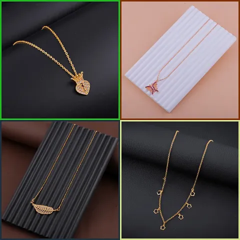 Delfa Necklace Chain Combo Of 4 For Womens And Girls Designed By Delfa