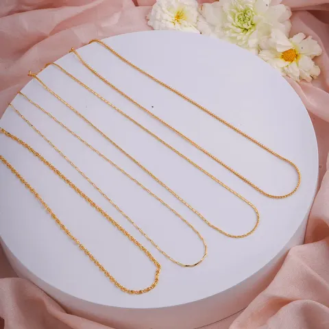 Decent Golden Alloy Chain For Women