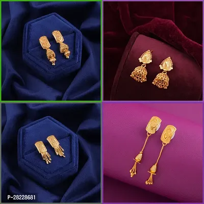 Delfa Combo Of 4 Earrings For Girls And Womens-thumb0