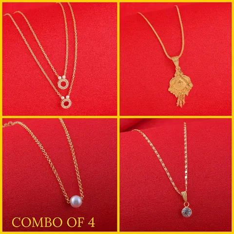 Exclusive Necklace Chain Combo of 4 For Womens And Girls