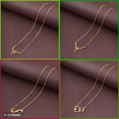 Exclusive Necklace Chain Combo of 4  For Womens And Girls Designed By Delfa