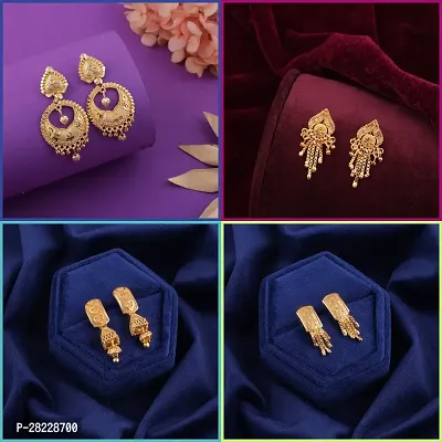 Delfa Combo Of 4 Earrings For Girls And Womens-thumb0