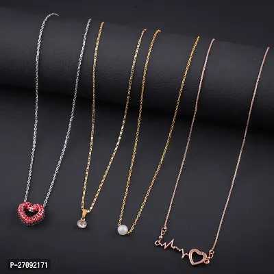 Exclusive Necklace Chain Combo of 4  For Womens And Girls Designed By Delfa