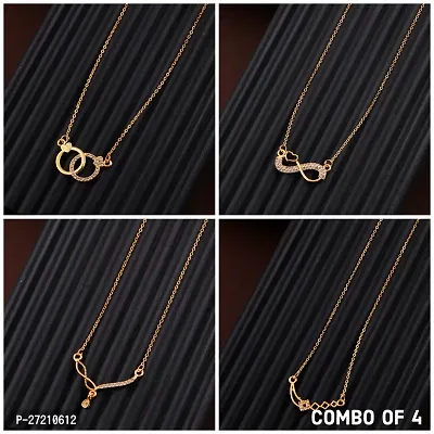 Exclusive Necklace Chain Combo of 4  For Womens And Girls Designed By Delfa