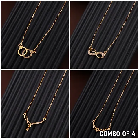 Exclusive Necklace Chain Combo of 4 For Womens And Girls Designed By Delfa