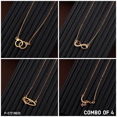 Exclusive Necklace Chain Combo of 4  For Womens And Girls Designed By Delfa