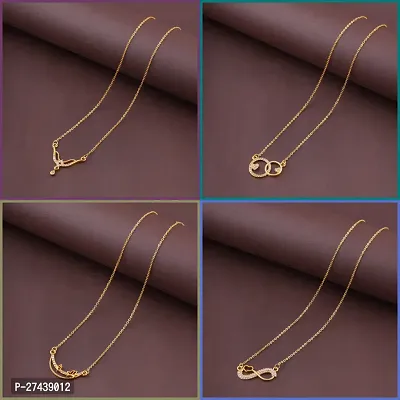 Exclusive Necklace Chain Combo of 4  For Womens And Girls Designed By Delfa