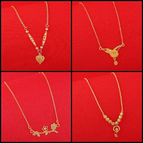 Exclusive Necklace Chain Combo of 4 For Womens And Girls Designed By Delfa