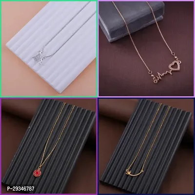 Delfa Combo Of 4 Necklaces Chain For Girls And Womens-thumb0