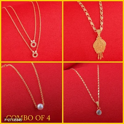 Exclusive Necklace Chain Combo of 4  For Womens And Girls-thumb0