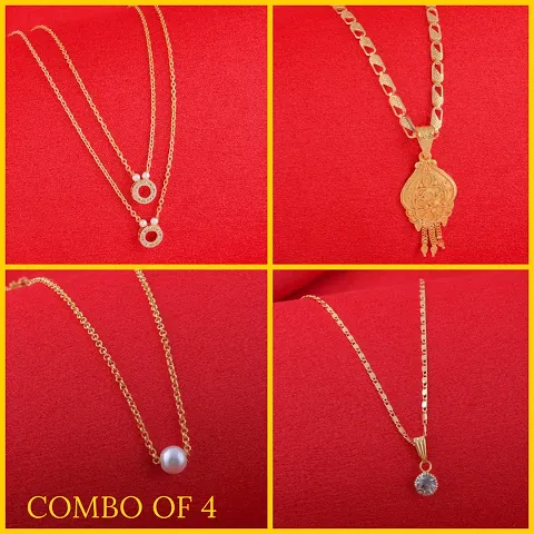 Exclusive Necklace Chain Combo of 4 For Womens And Girls