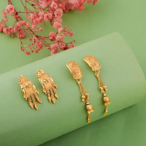 Gold Plated Latest Earrings For Women And Girls Combo