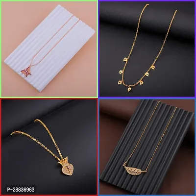 Delfa Necklace Chain Combo Of 4 For Womens And Girls Designed By Delfa