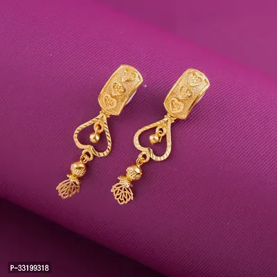 Stylish Golden Alloy Earrings For Women Combo Of 2-thumb3