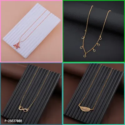 Delfa Necklace Chain Combo Of 4 For Womens And Girls Designed By Delfa