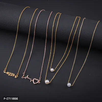 Exclusive Necklace Chain Combo of 4  For Womens And Girls Designed By Delfa-thumb0