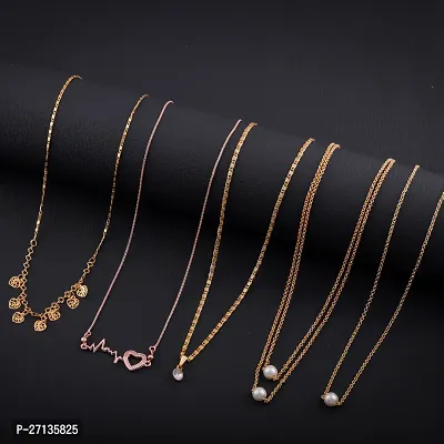 Exclusive Necklace Chain Combo of 5  For Womens And Girls