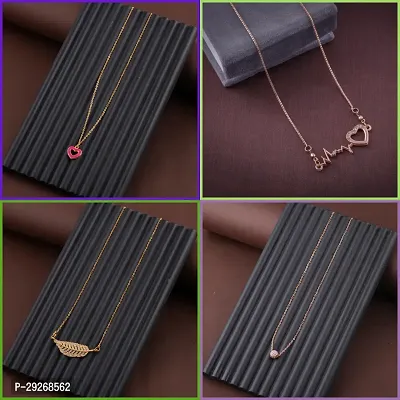 Delfa Combo Of 4 Necklaces Chain For Girls And Womens-thumb0