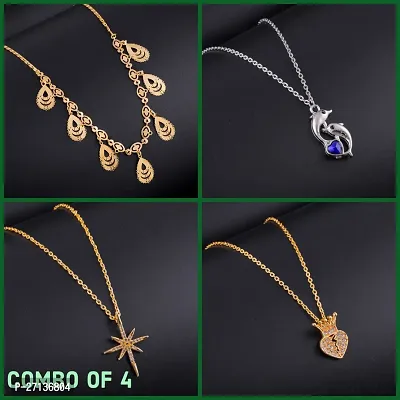 Exclusive Necklace Chain Combo of 4  For Womens And Girls
