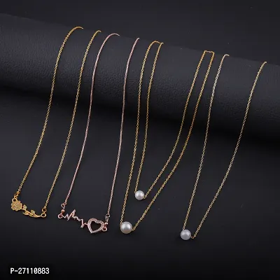 Exclusive Necklace Chain Combo of 4  For Womens And Girls Designed By Delfa-thumb0