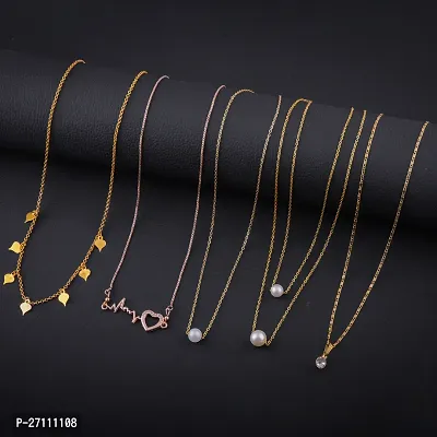 Exclusive Necklace Chain Combo of 5  For Womens And Girls Designed By Delfa