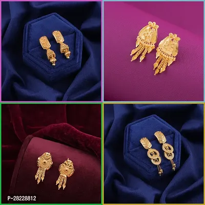 Delfa Combo Of 4 Earrings For Girls And Womens-thumb0