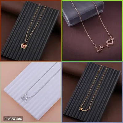 Delfa Combo Of 4 Necklaces Chain For Girls And Womens-thumb0
