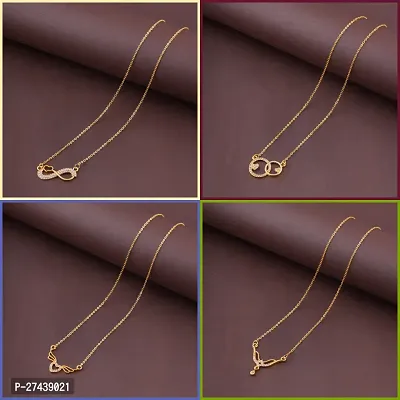 Exclusive Necklace Chain Combo of 4  For Womens And Girls Designed By Delfa