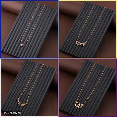 Exclusive Necklace Chain Combo of 4  For Womens And Girls Designed By Delfa